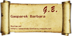 Gasparek Barbara névjegykártya